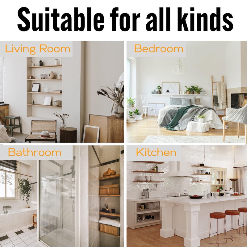 EVALD Hidden Floating Shelf Bracket | 6-Inch Heavy Duty Blind Shelf Support | Kitchen & Fireplace Mantel Bracket | Invisible Wall Mount Bracket 4 Pack - Image 4